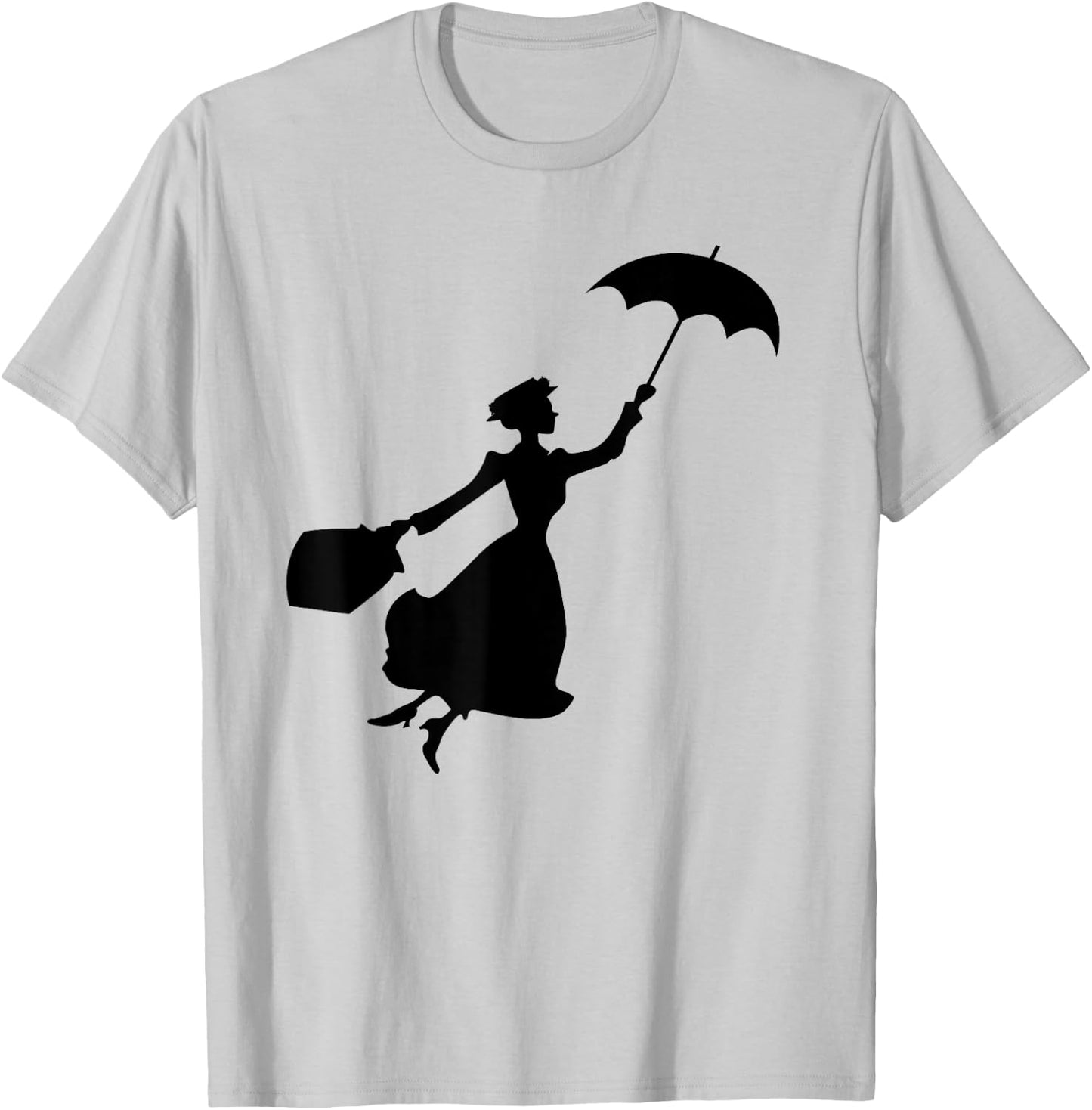 Mary Poppins Flying Silhouette , gray T-Shirt - T-Shirt | Ash