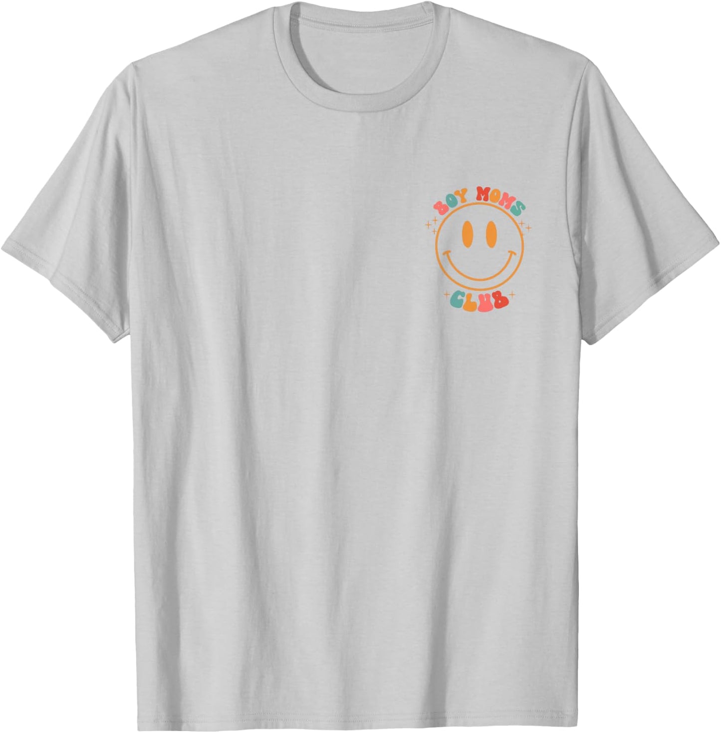 Groovy Boy Mom Club Retro Cool Moms Club vorne und hinten T-Shirt - T-Shirt | Ash
