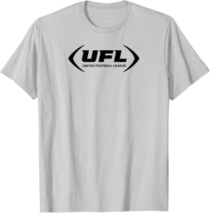 UFL Logo (Gray) - United Football League T-Shirt - T-Shirt | Ash