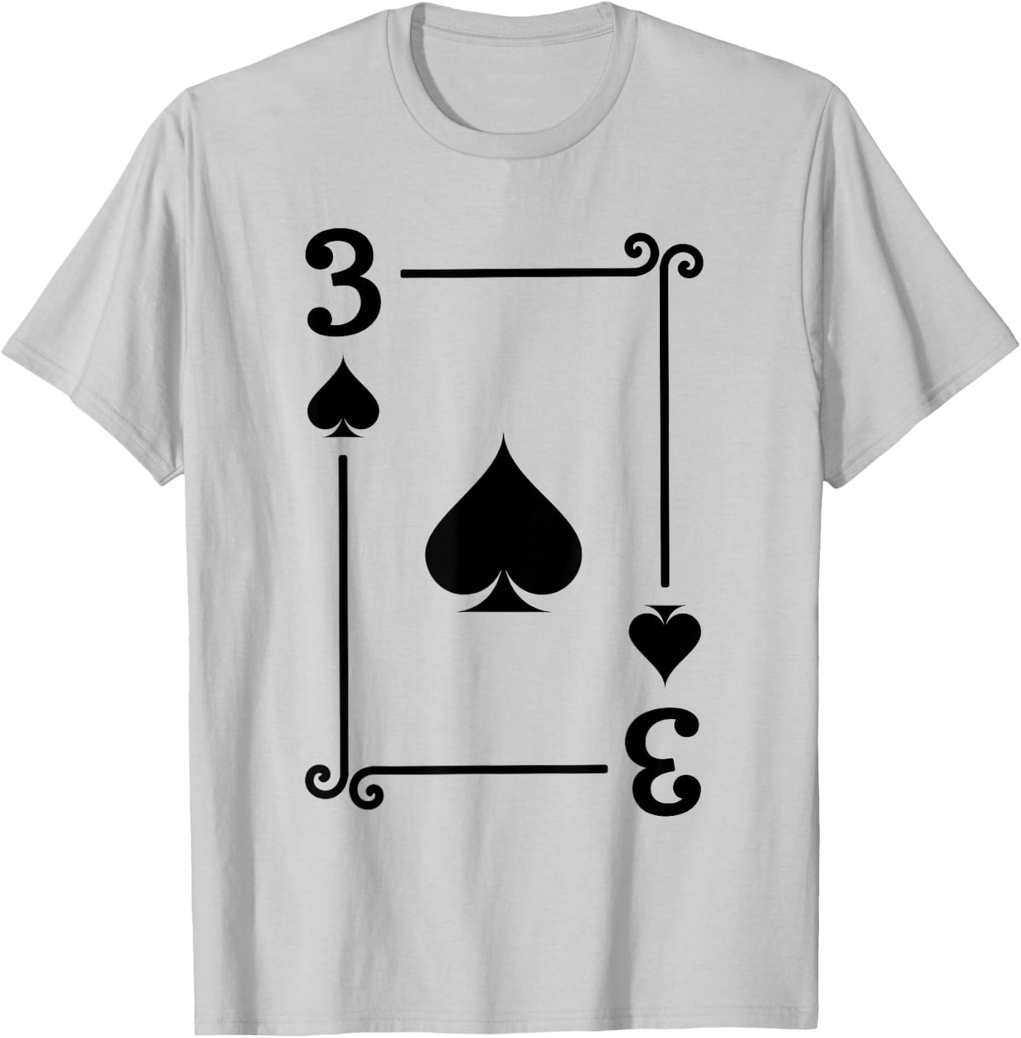 Playing Cards - Matching Spades Card Suits - Three Card T-Shirt - T-Shirt | Ash