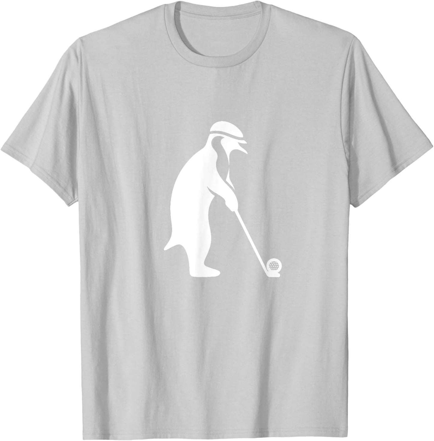 Cartoon Penguin Playing Golf Sport Golfer T-Shirt - T-Shirt | Ash