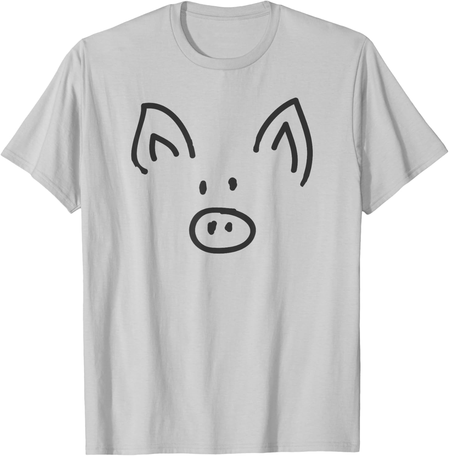 Cute Pig Face and Snout - Pig T-Shirt - T-Shirt | Ash