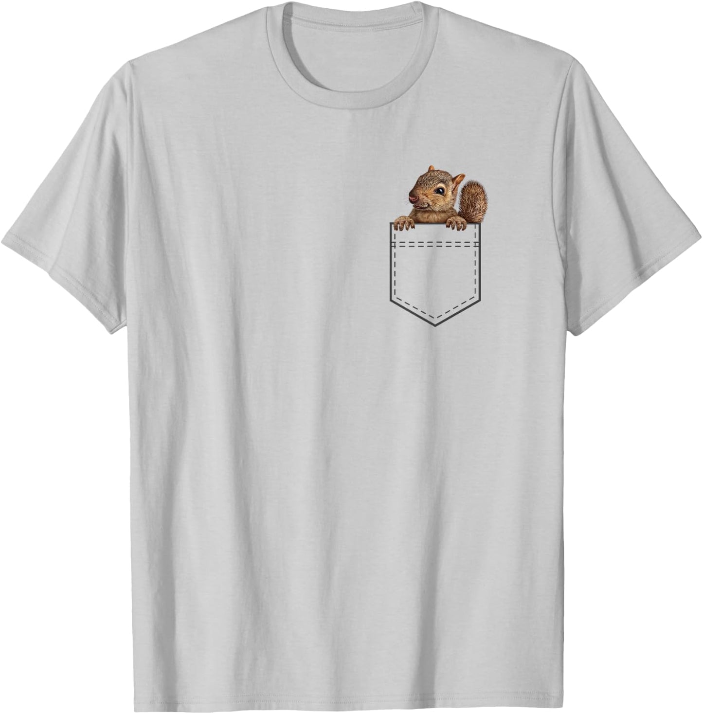 Pet Squirrel In Your Left Chest Pocket T-Shirt - T-Shirt | Ash