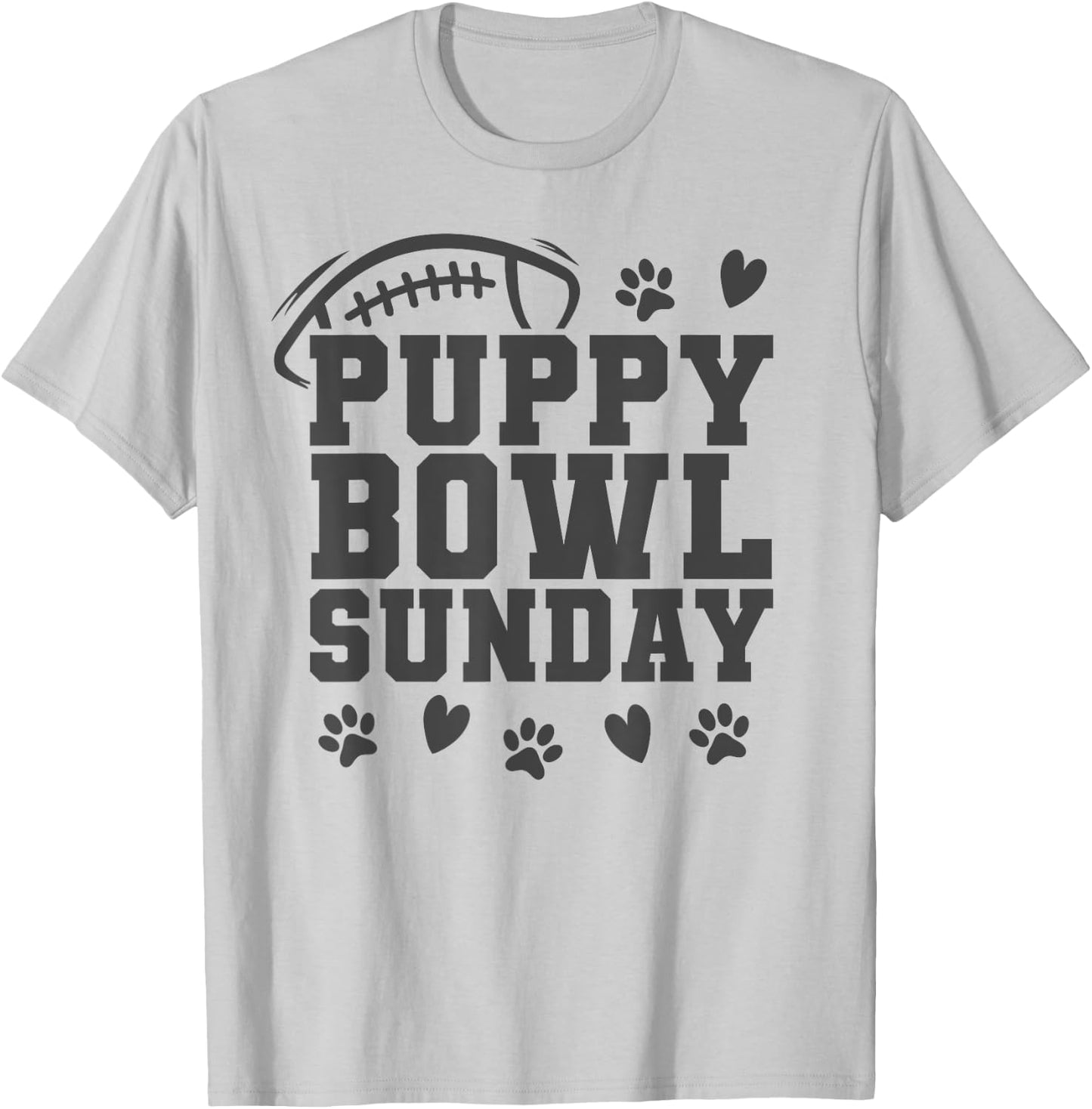 Puppy Bowl Sunday Super Football Game Party Dogs Dog Lover Men Women Girls Kids T-Shirt - T-Shirt | Ash