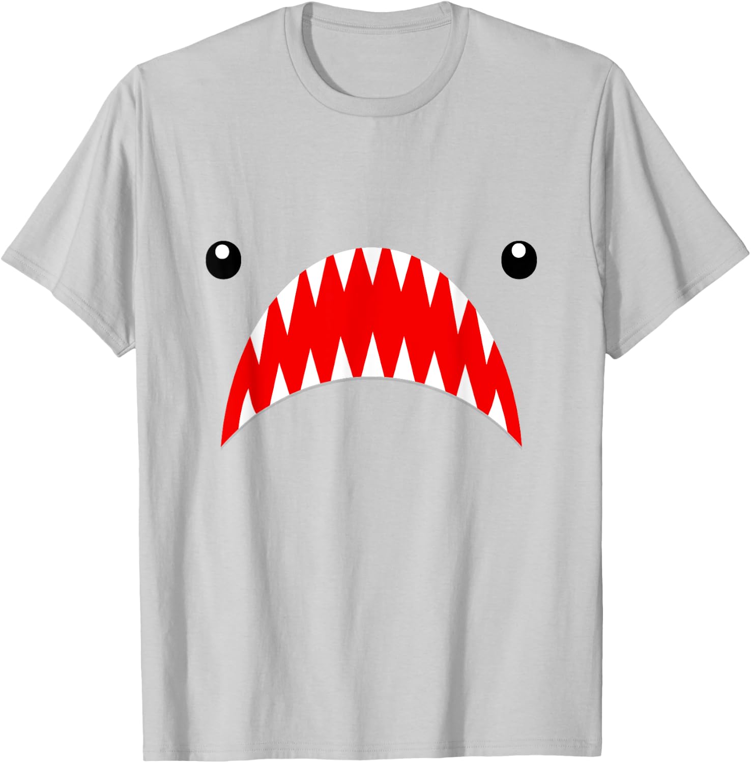 Shark Face Teeth T Shirt for the Week, Men, Women, Kids T-Shirt - T-Shirt | Ash