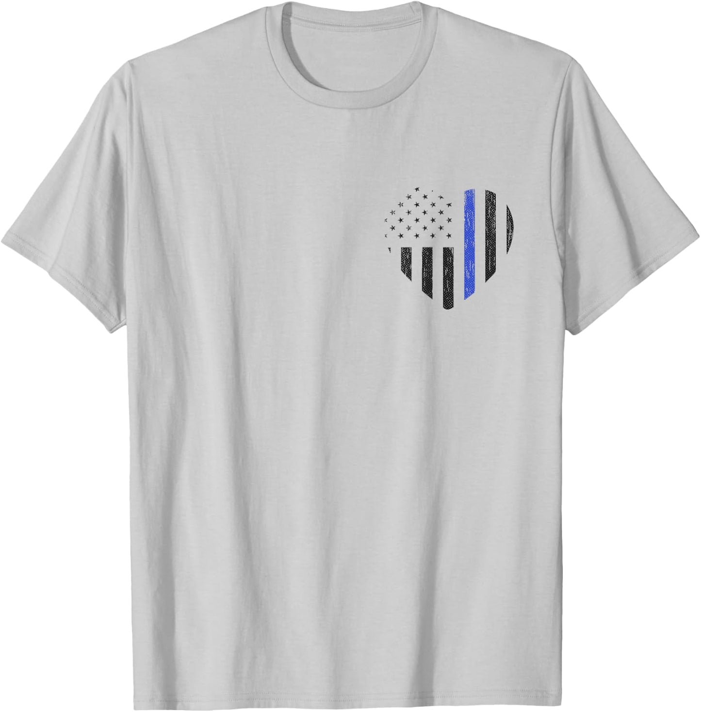 Thin Blue Line Heart Shirt Police Wife Girlfriend Mom Gift T-Shirt - T-Shirt | Ash