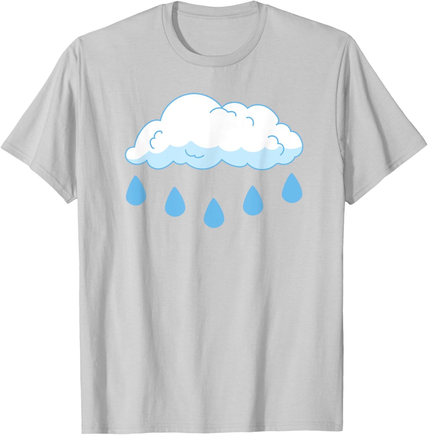 White Clouds Rain Drop Cloud Rain Costume T-Shirt - T-Shirt | Ash