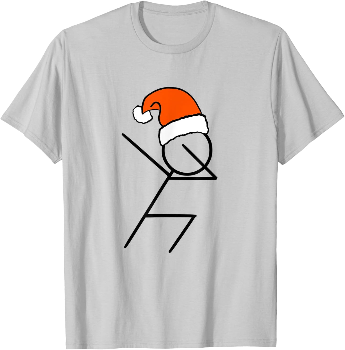 Dabbing Santa Funny Christmas Shirt Stick Figure Dab Dance T-Shirt - T-Shirt | Ash