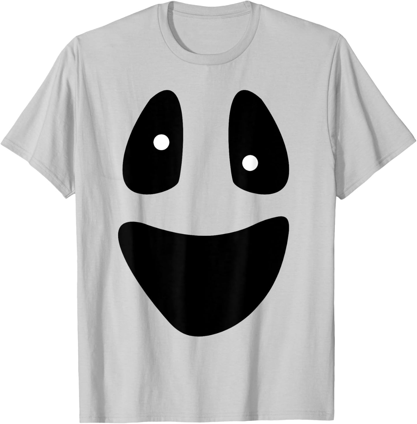 Ghost - Funny Scary Face Lazy Halloween Costume T-Shirt - T-Shirt | Ash