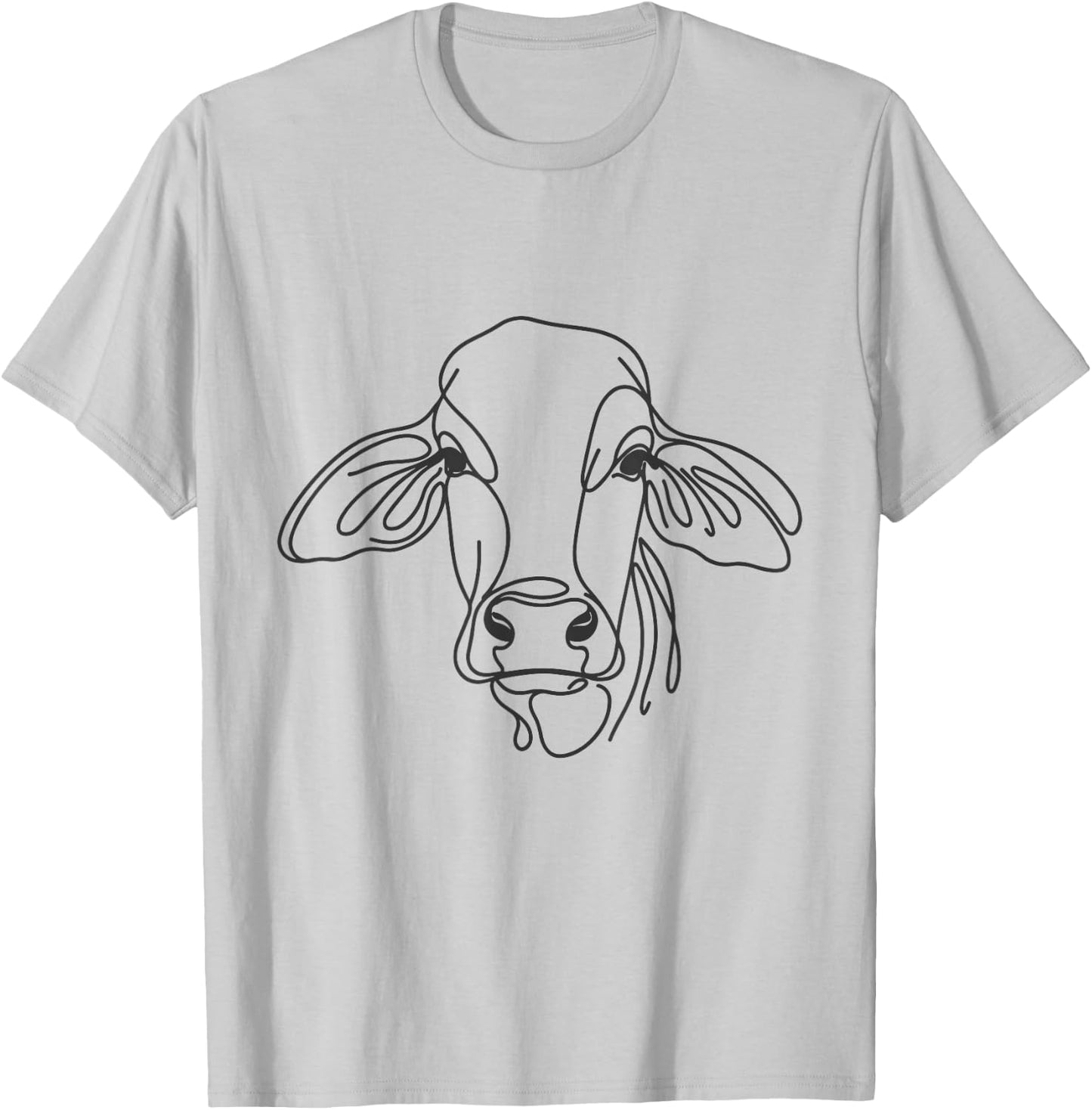 Line Art Dad Mom Cow - Brahman T-Shirt - T-Shirt | Ash
