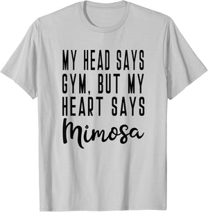 Mimosa Brunch Champagne Funny Yoga Exercise Barre Muscle T-Shirt - T-Shirt | Ash