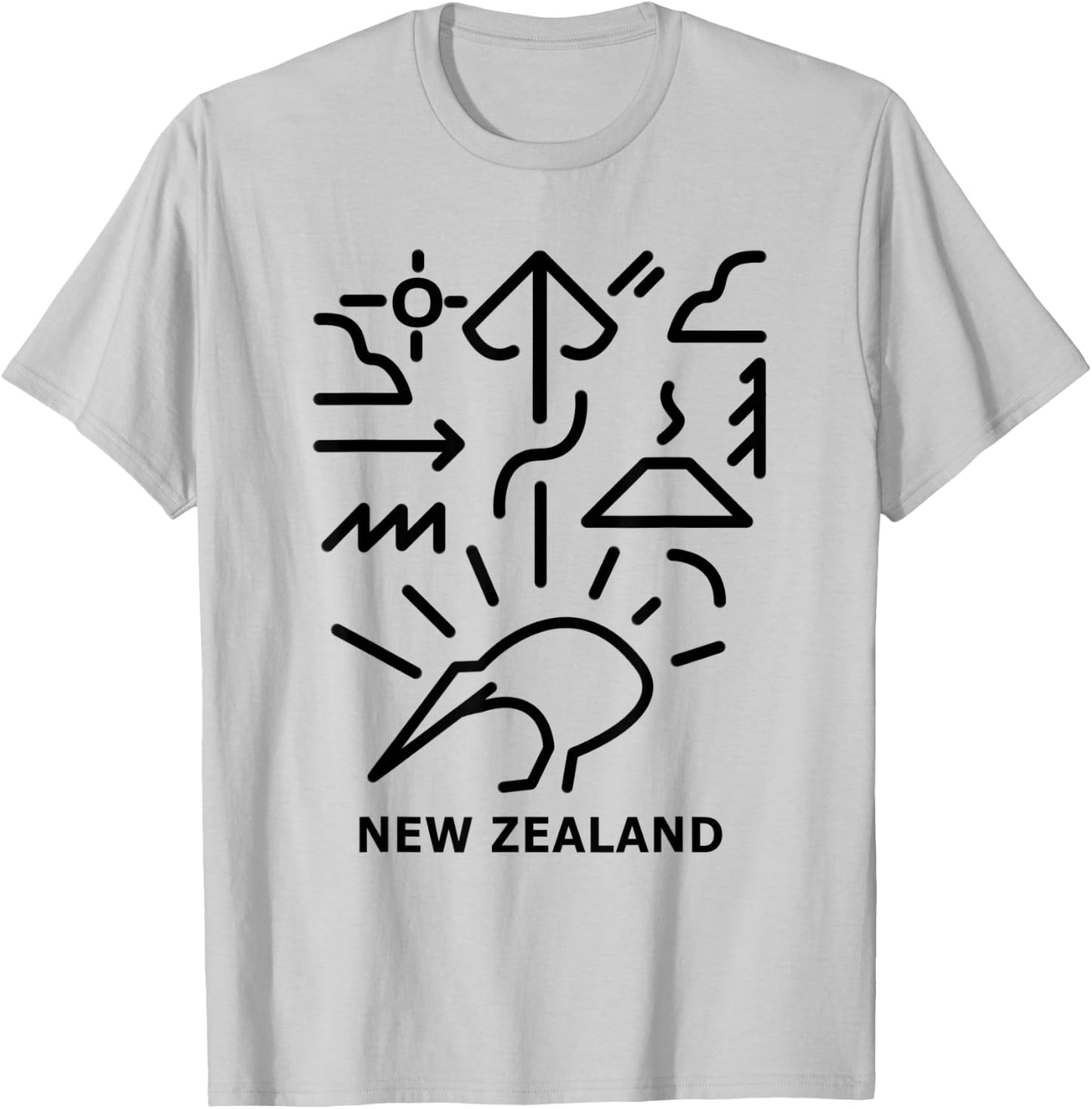 Minimalism New Zealand Kiwi Trendy Modern Maori Designs T-Shirt - T-Shirt | Ash
