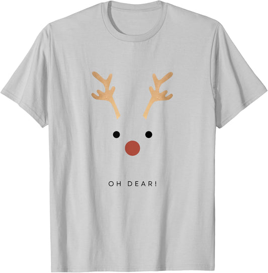 Oh Dear! - Fun Christmas T-Shirt - T-Shirt | Ash
