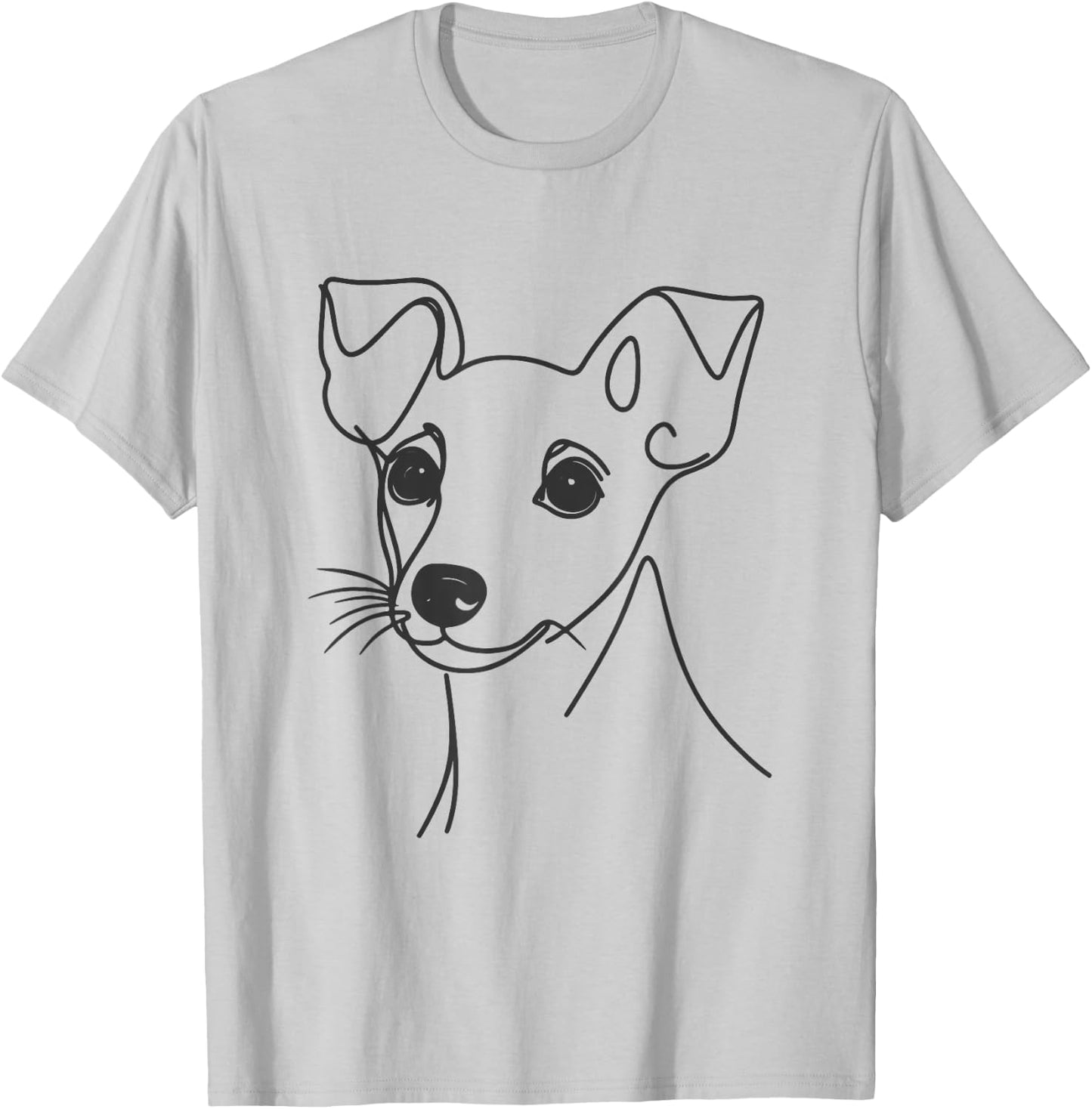 Line Art Dad Mom Dog - Rat Terrier T-Shirt - T-Shirt | Ash
