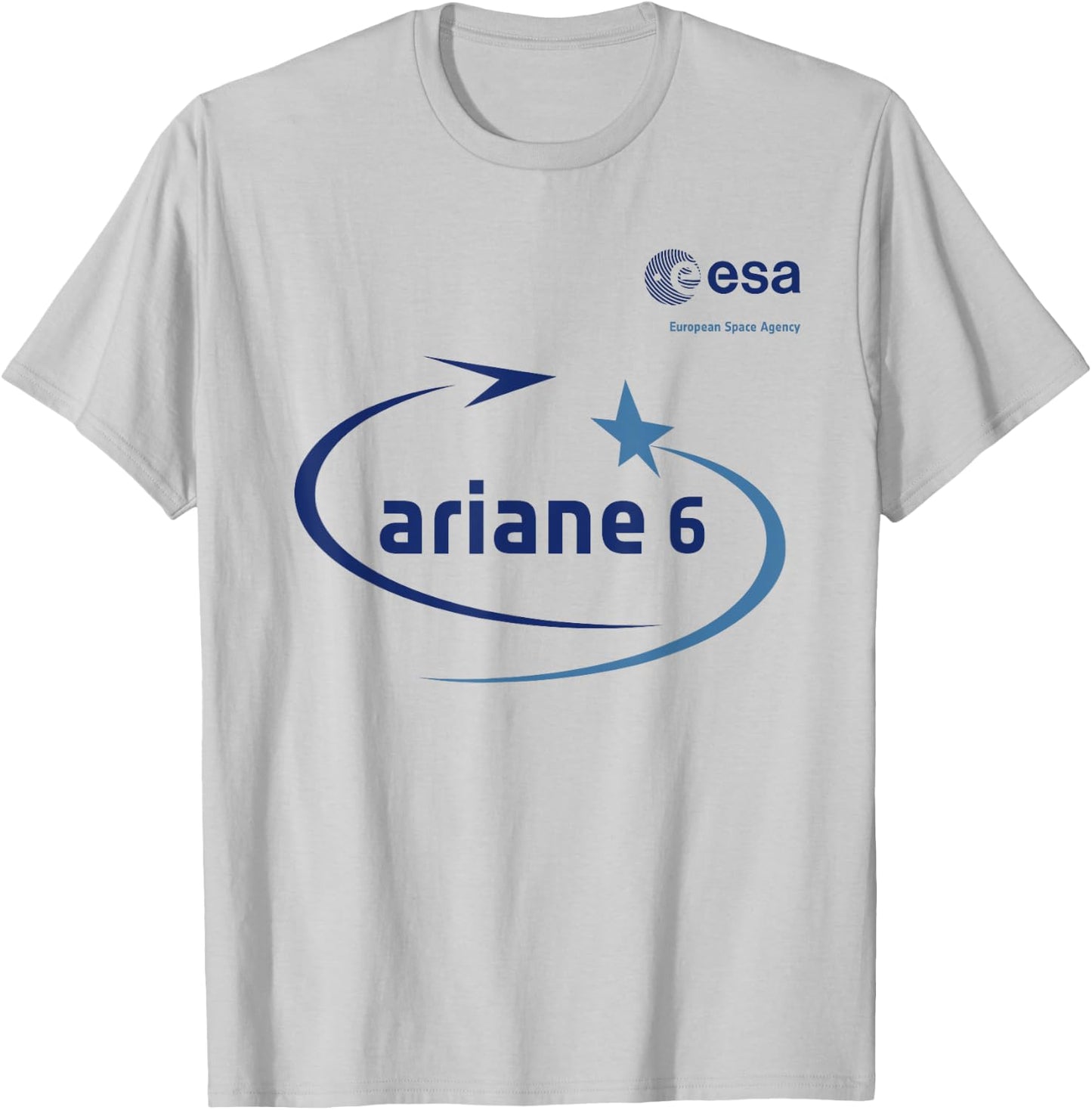 ESA European Space Agency Mission Ariane 6 Logo , white, S T-Shirt - T-Shirt | Ash