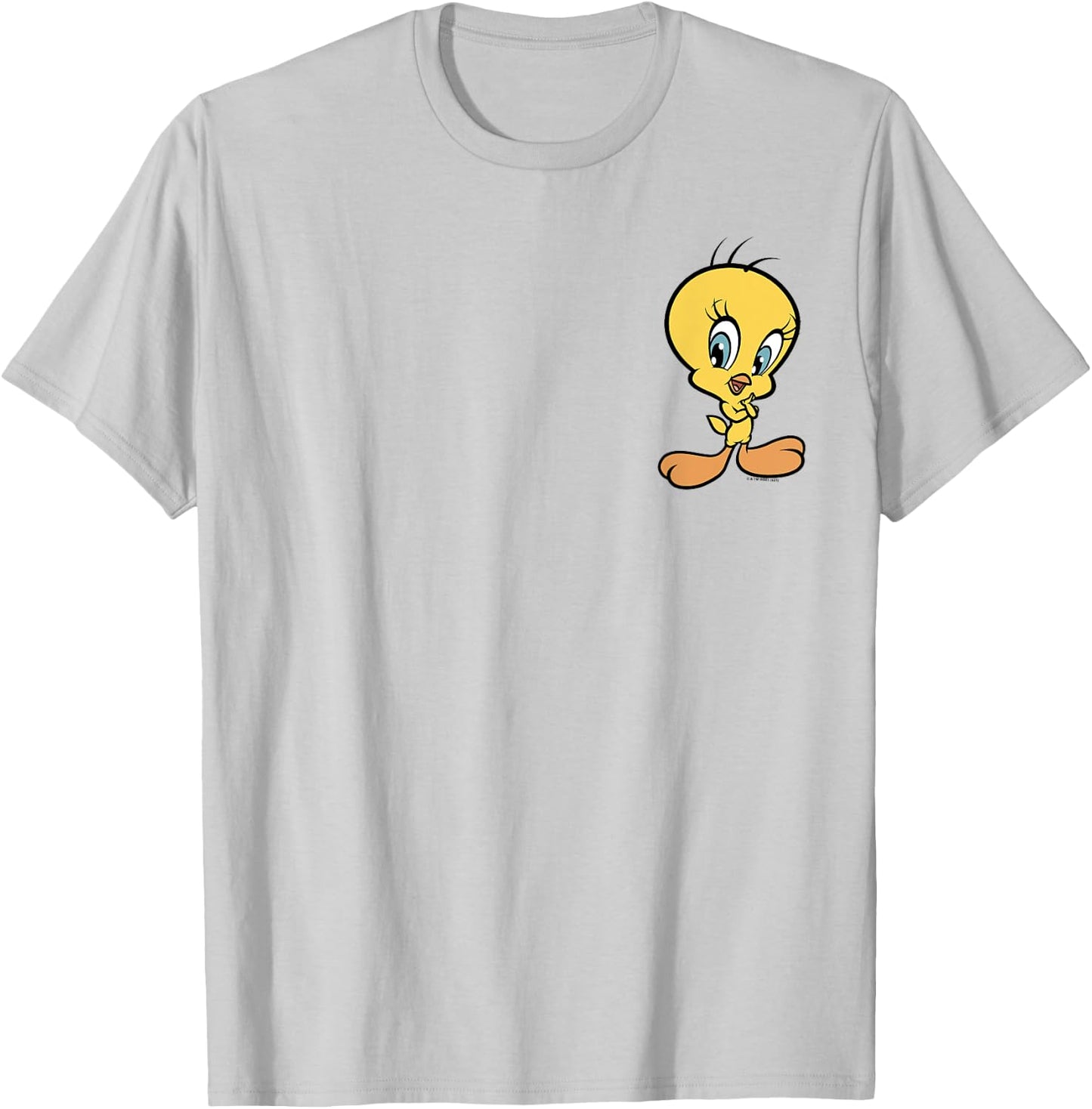 Looney Tunes Tweety Bird Simple Standing Pocket T-Shirt - T-Shirt | Ash