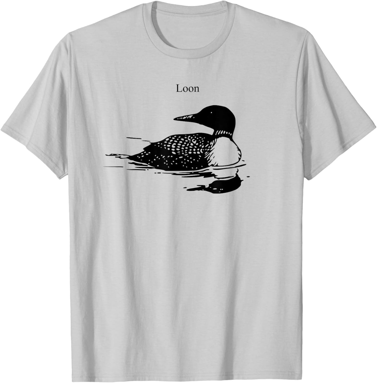 Northern Loon Bird Lover Art Illustration T-Shirt - T-Shirt | Ash