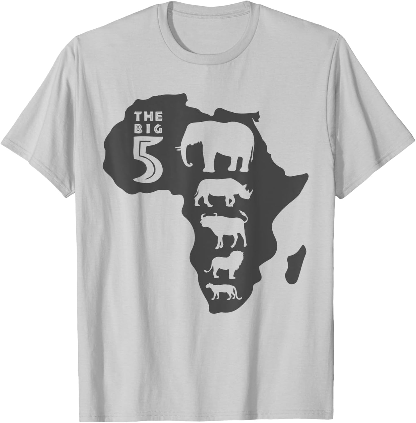 Africa Big Five Animals | BIG 5 of Africa T-Shirt - T-Shirt | Ash