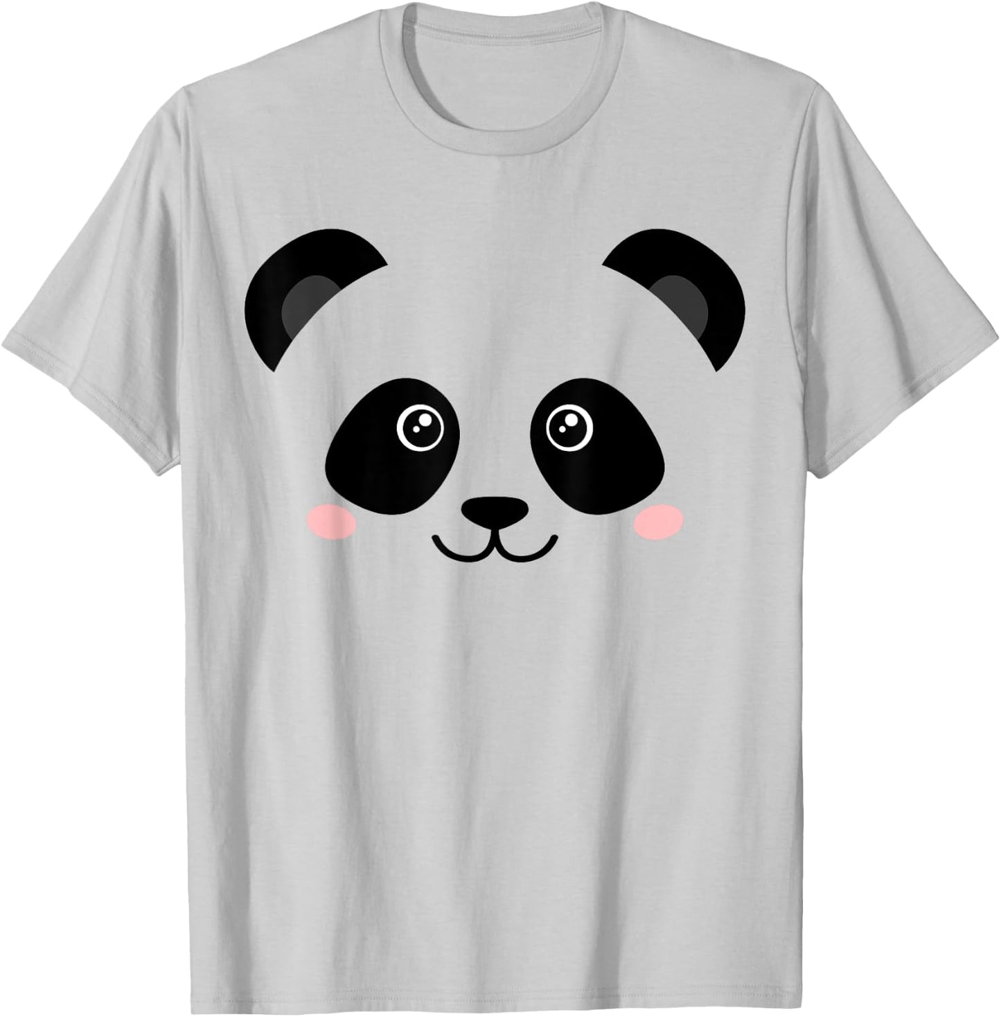 Cute Panda Face T-Shirt - T-Shirt | Ash