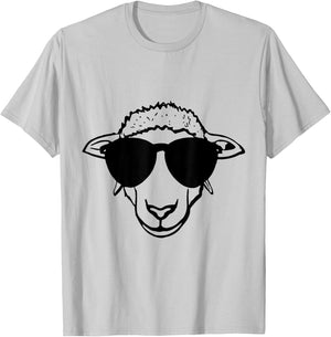 Cooles Schaf mit Sonnenbrille T-Shirt - T-Shirt | Ash