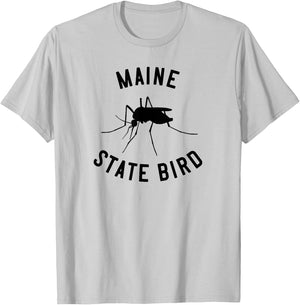 Classic Maine Mosquito State Bird T-Shirt - T-Shirt | Ash