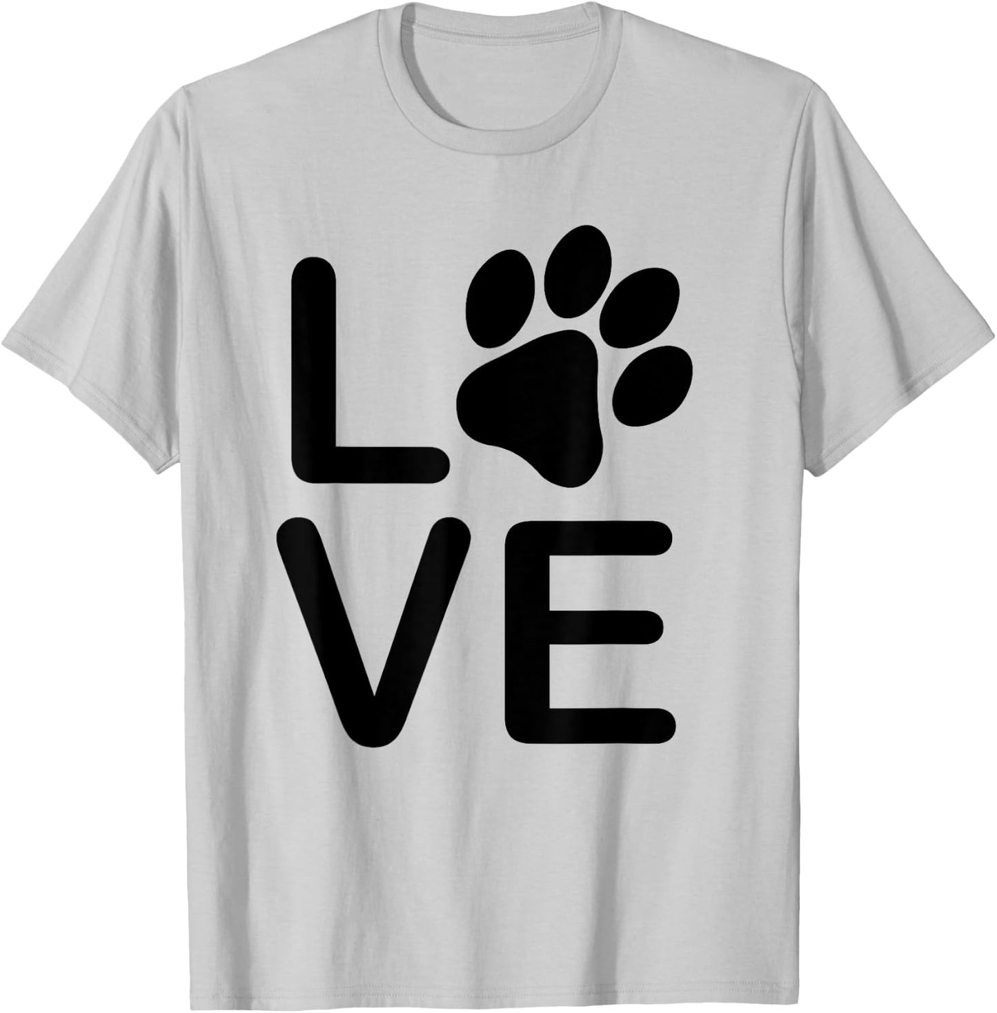 I Love My Dog - Girls Guys Paw Print . T-Shirt - T-Shirt | Ash