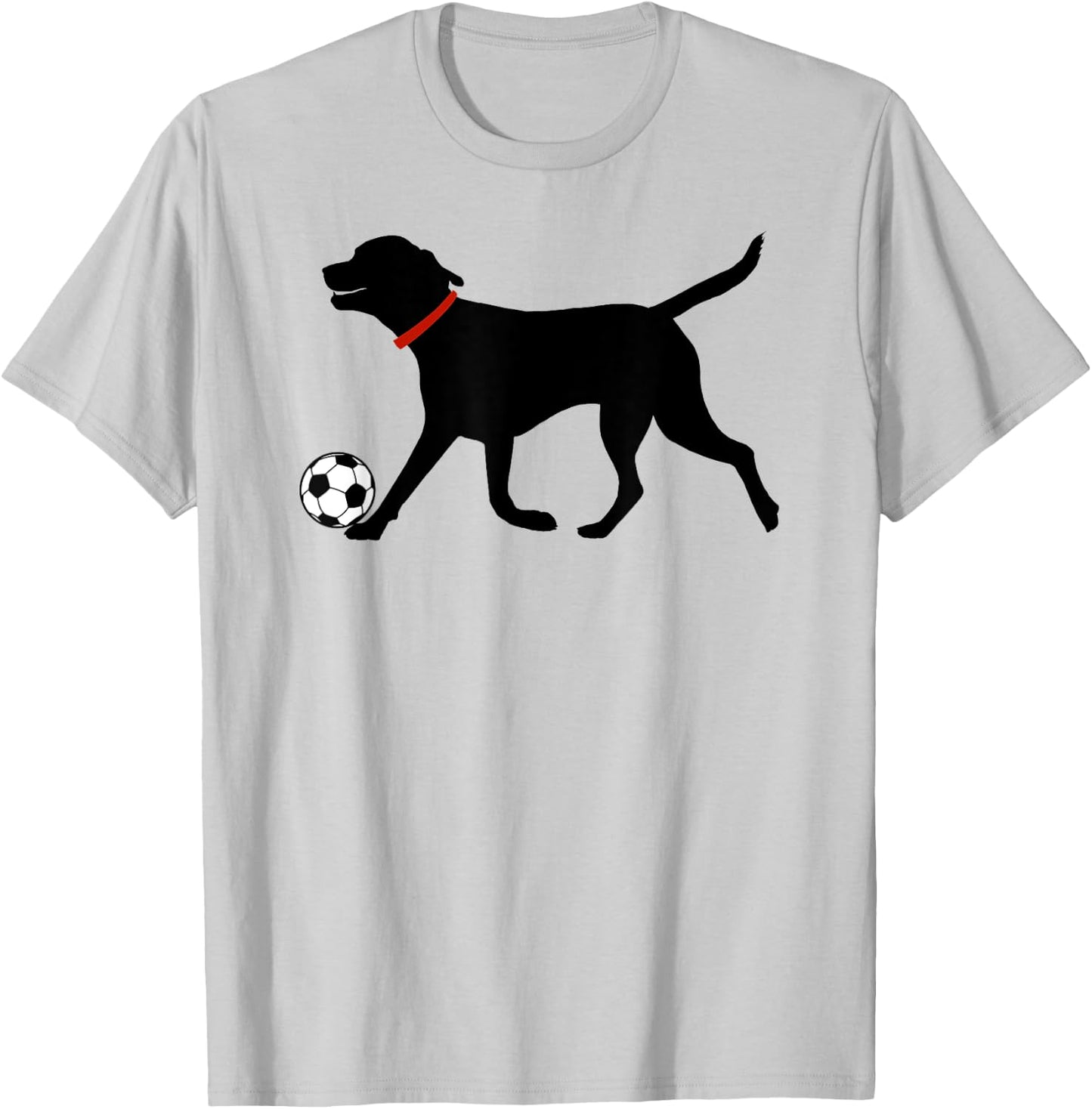Labrador Retriever Shirt Play Soccer Black Lab Soccer Ball T-Shirt - T-Shirt | Ash