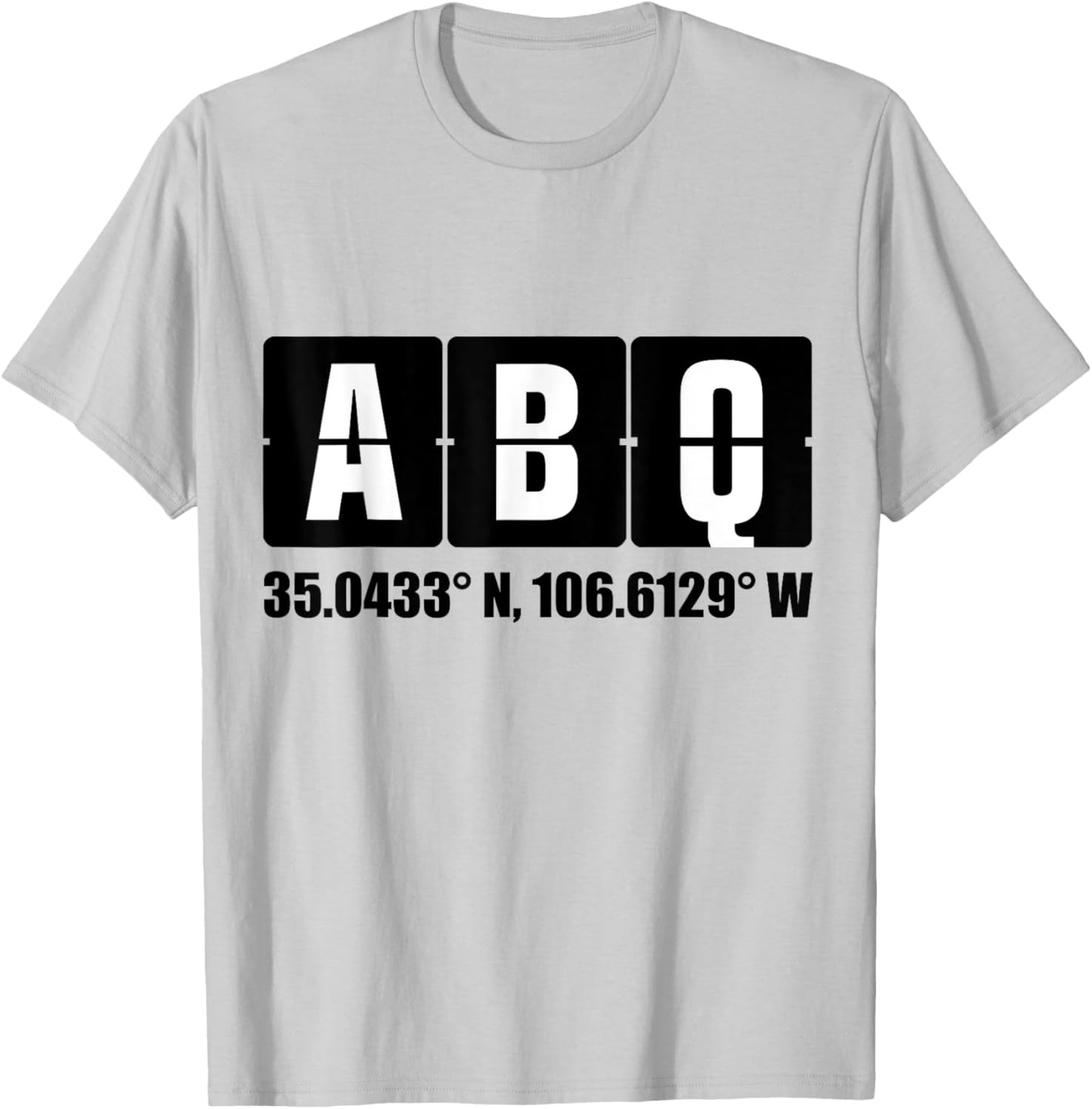 Travel "ABQ Airport Coordinates" T-Shirt - T-Shirt | Ash