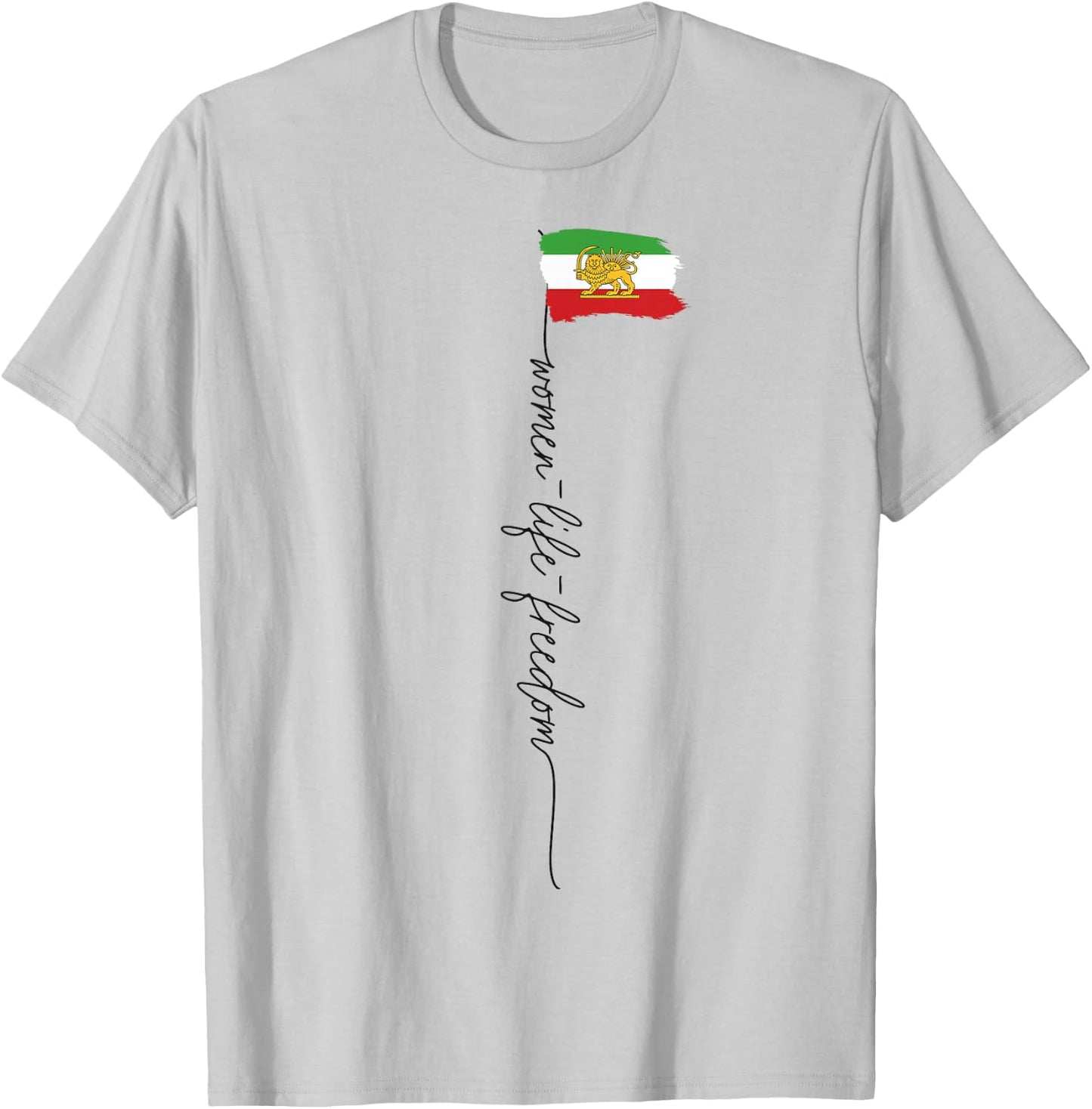 Iranische Löwen Sonne Flagge, iranische Flagge, Unterstützung Frauen des Iran T-Shirt - T-Shirt | Ash