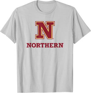 Northern State University Wolves Stacked N Logo T-Shirt - T-Shirt | Ash