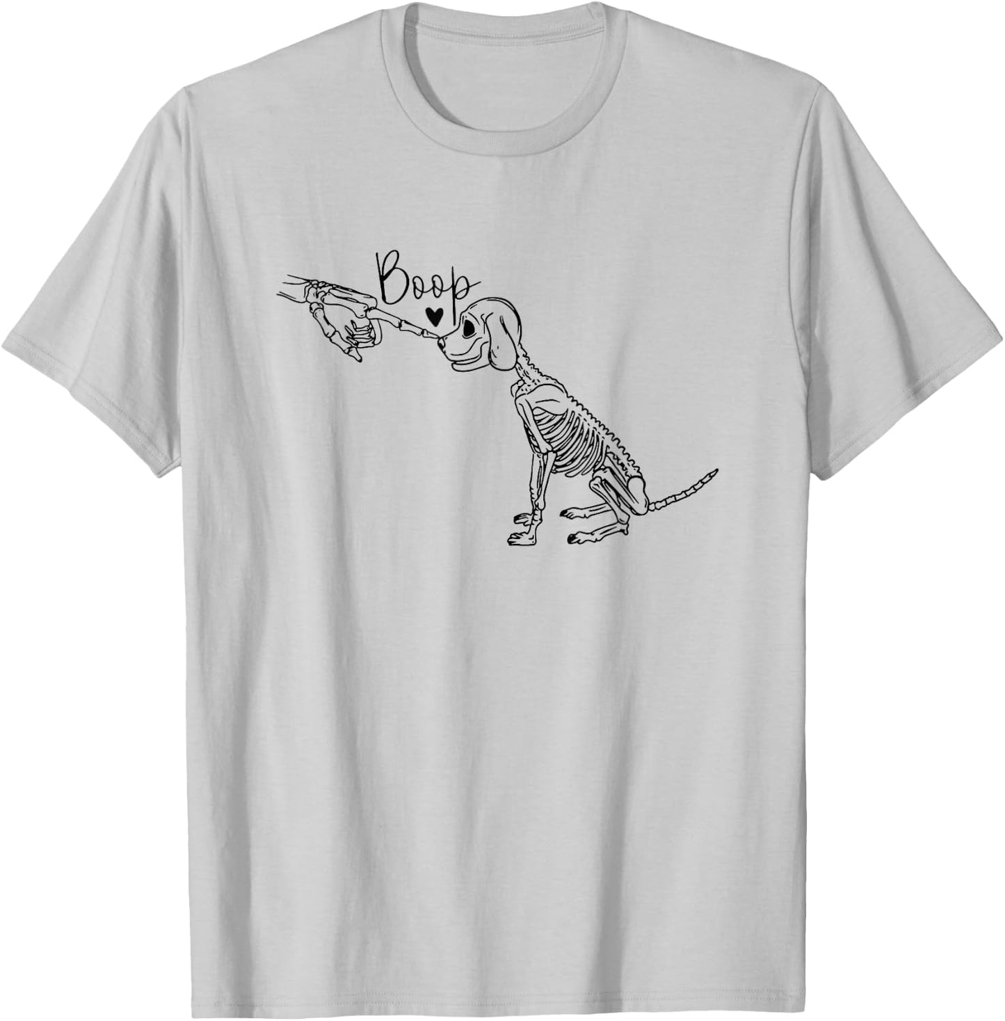 dog skeleton boop Men Women T-Shirt - T-Shirt | Ash