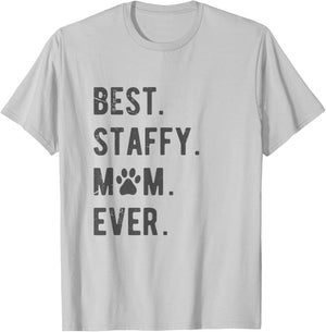 Staffy Mom Gift Funny AmStaff Dog Mama Women T-Shirt - T-Shirt | Ash