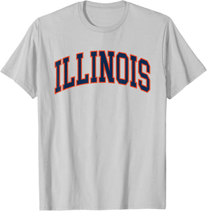Retro Illinois Vintage Illinois Blue Orange Throwback IL T-Shirt - T-Shirt | Ash