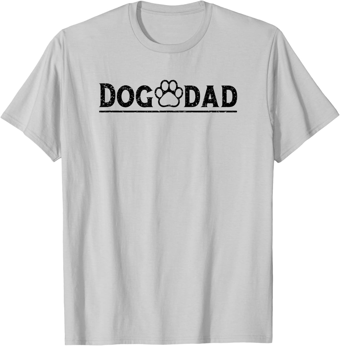 Dog Dad Funny Dog Paw Dog Father Dad Owner Father's Day T-Shirt - T-Shirt | Ash