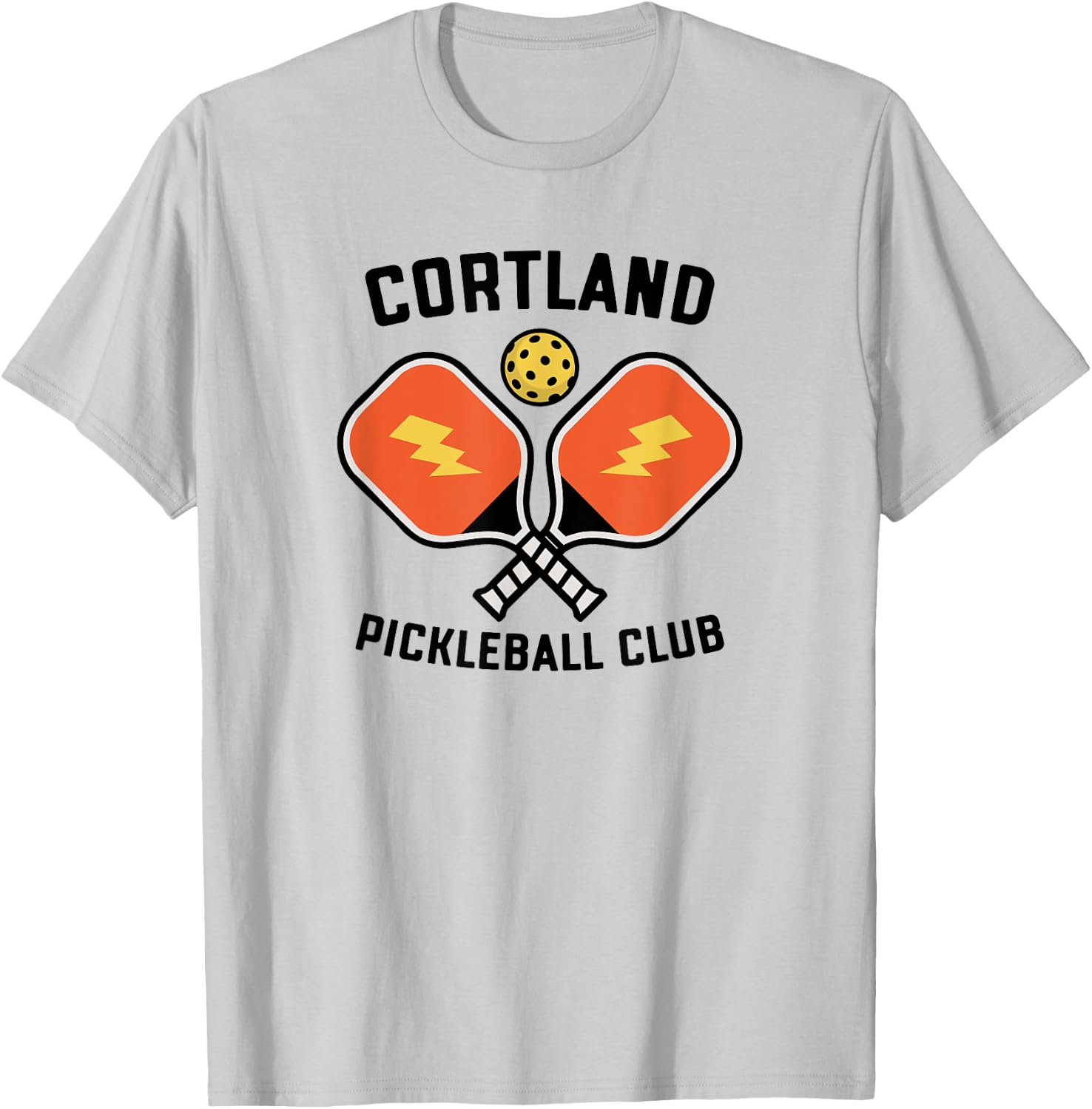 Cortland Pickleball Club Pickle Ball Team Retro T-Shirt - T-Shirt | Ash
