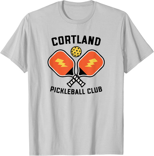 Cortland Pickleball Club Pickle Ball Team Retro T-Shirt - T-Shirt | Ash