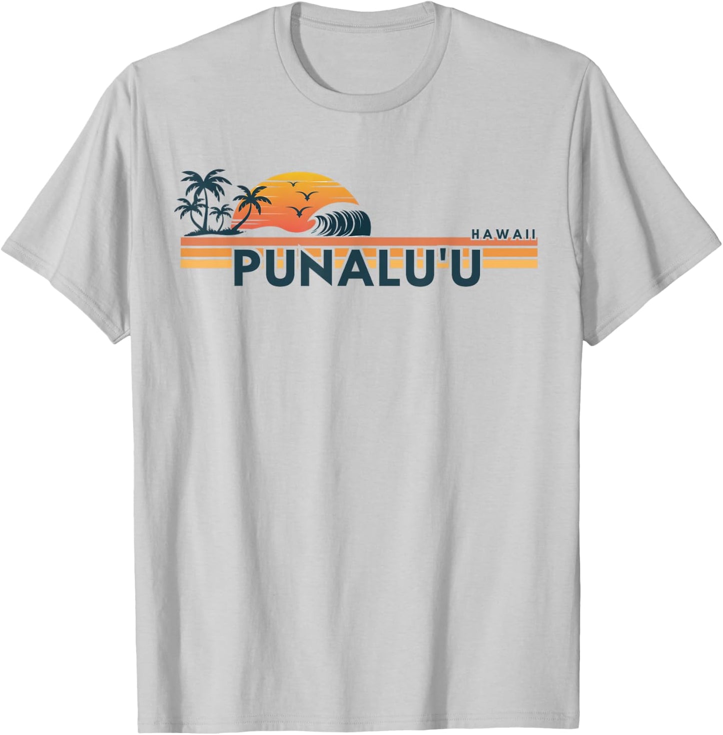Punalu'u Beach Hawaii Men Women Retro Beach Summer T-Shirt - T-Shirt | Ash