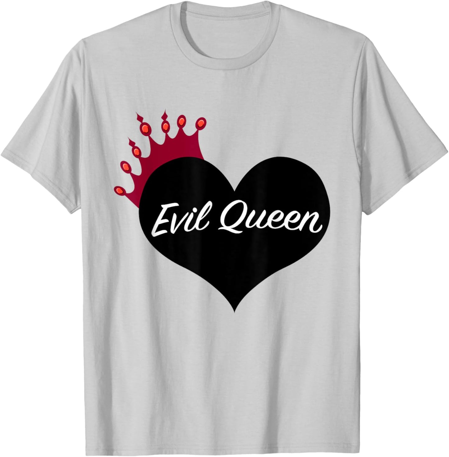 Evil Queen Heart and Crown Halloween Costume T-Shirt - T-Shirt | Ash