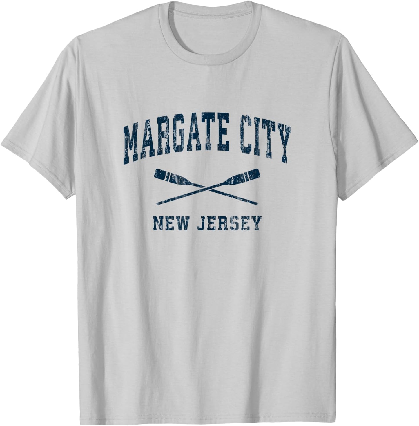 Margate City New Jersey Vintage Nautical Paddles Sports Oars T-Shirt - T-Shirt | Ash