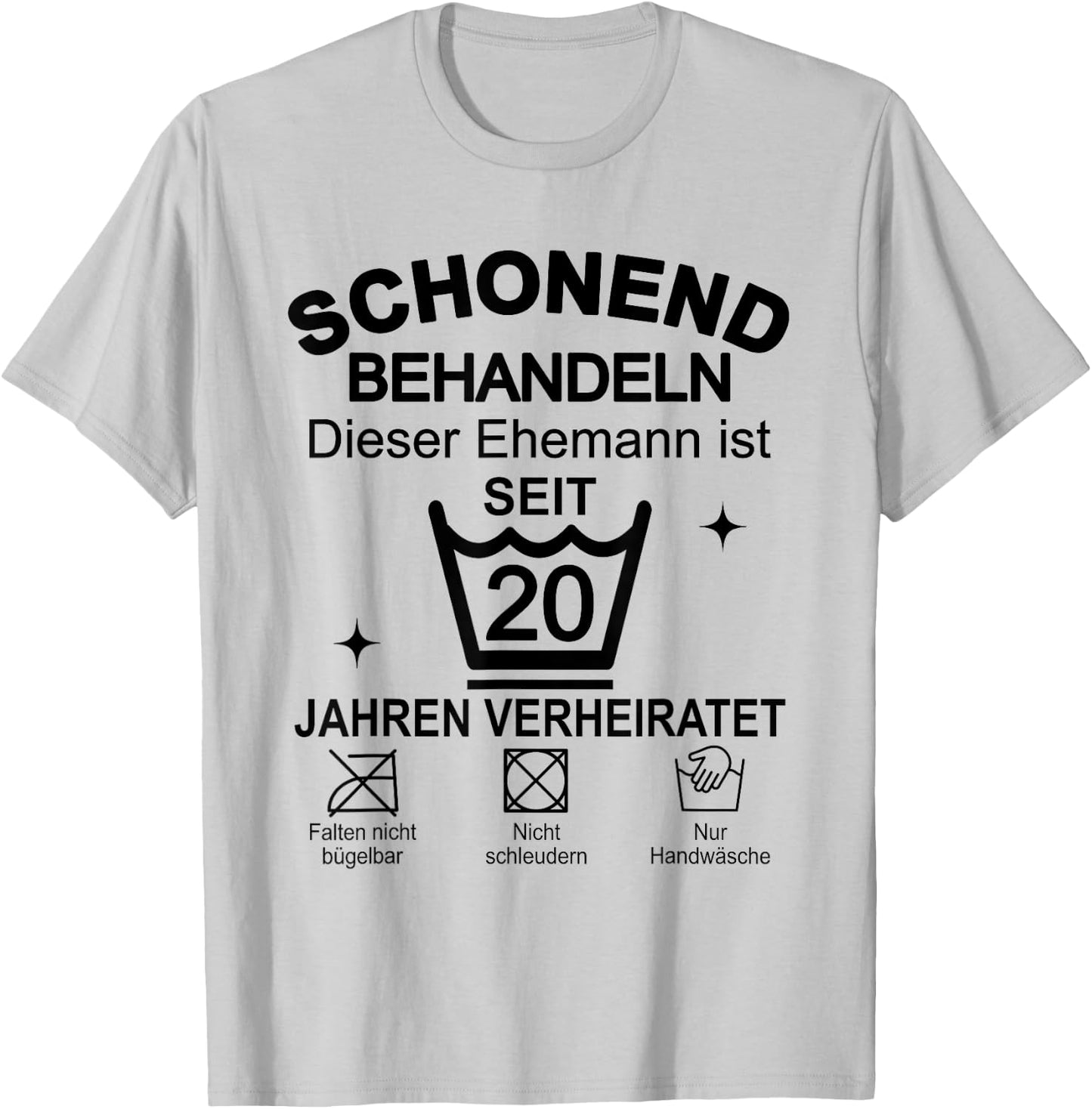 Porzellanhochzeit 20. Hochzeitstag 20 Jahre Ehemann T-Shirt - T-Shirt | Ash