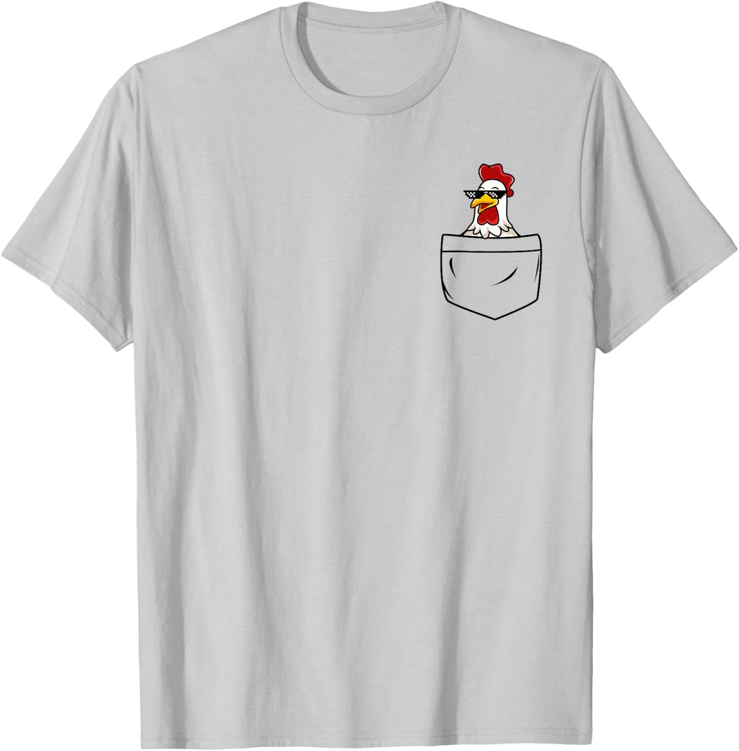 Coole Huhn Henne Hahn in Tasche mit Meme Sonnenbrille T-Shirt - T-Shirt | Ash