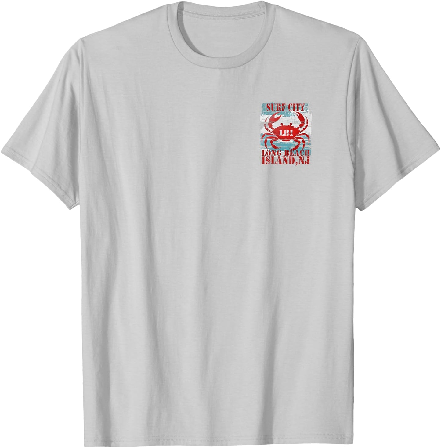 Surf City Long Beach Island NJ Nautical Coastal Rustic Crab Women Kids T-Shirt - T-Shirt | Ash