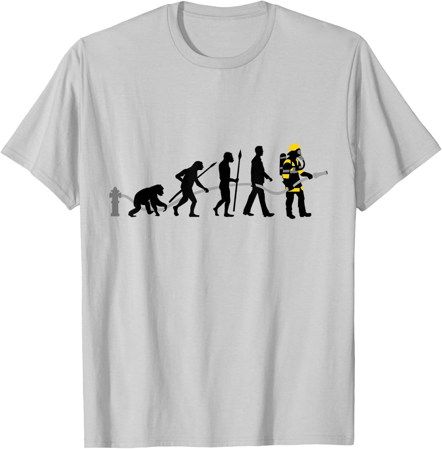 Feuerwehr Feuerwehrmann Evolution Cool Vintage Retro T-Shirt - T-Shirt | Ash