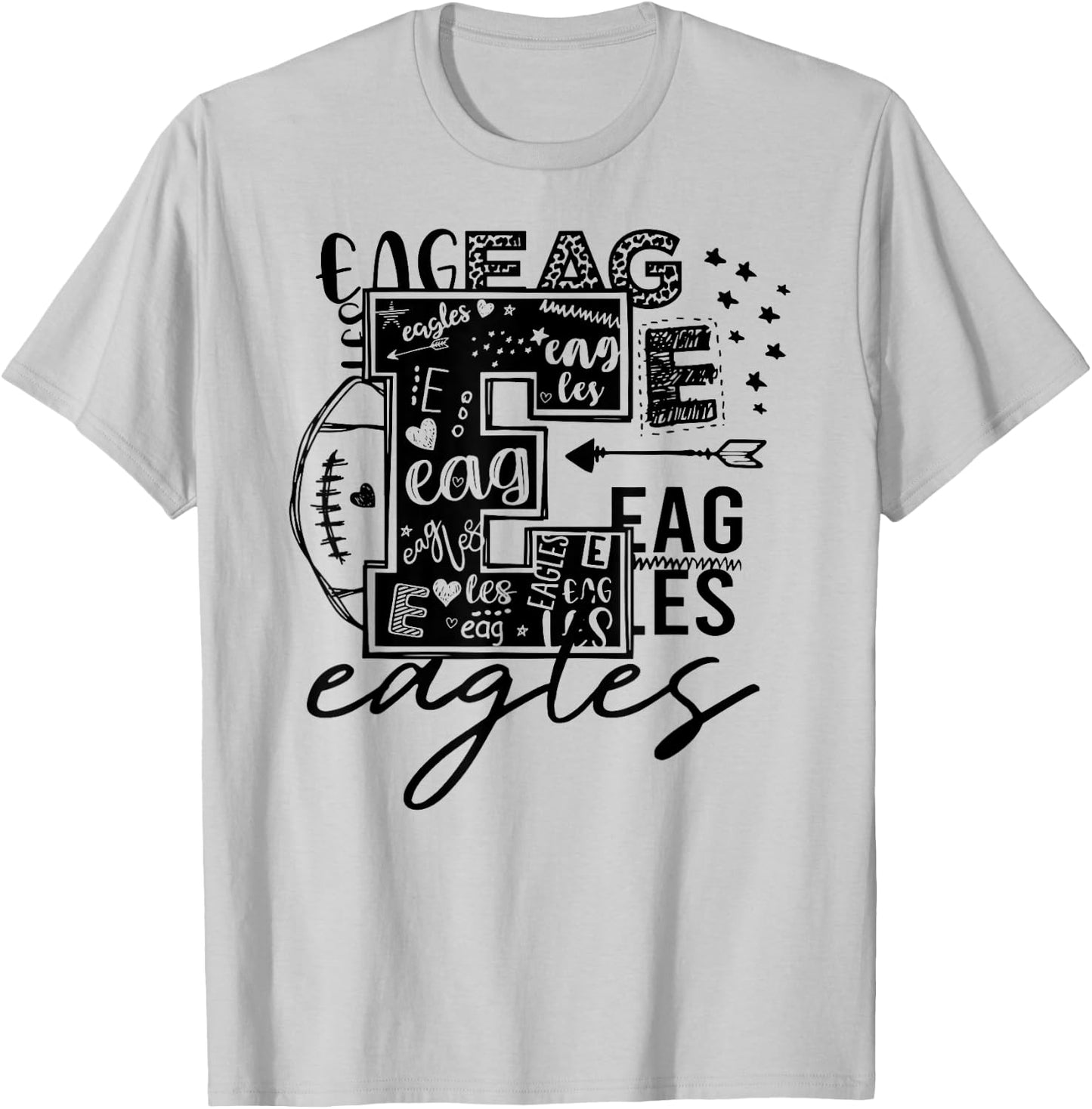 Eagles School Sports Fan Team Spirit T-Shirt - T-Shirt | Ash