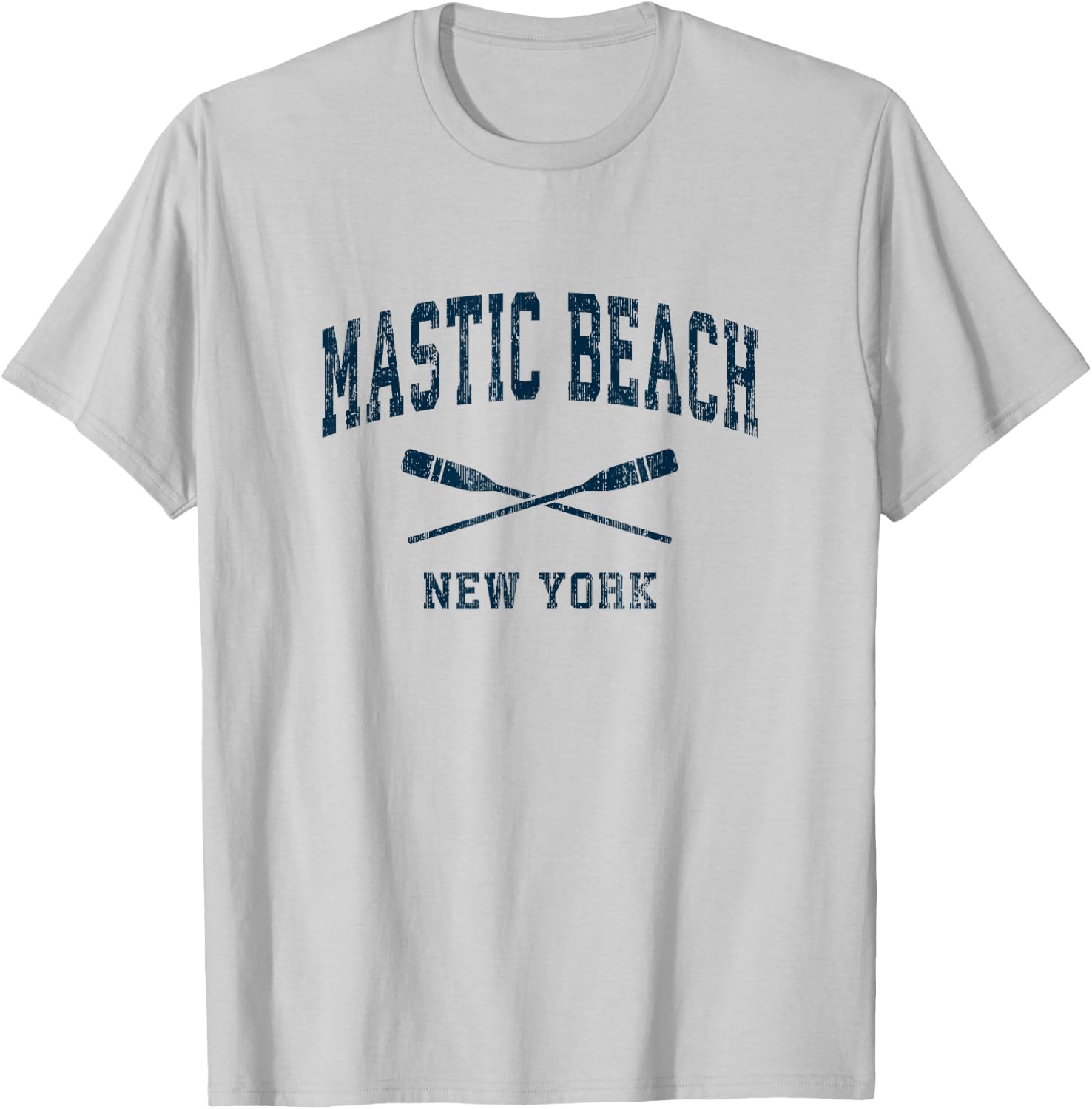 Mastic Beach New York Vintage Nautical Paddles Sports Oars T-Shirt - T-Shirt | Ash