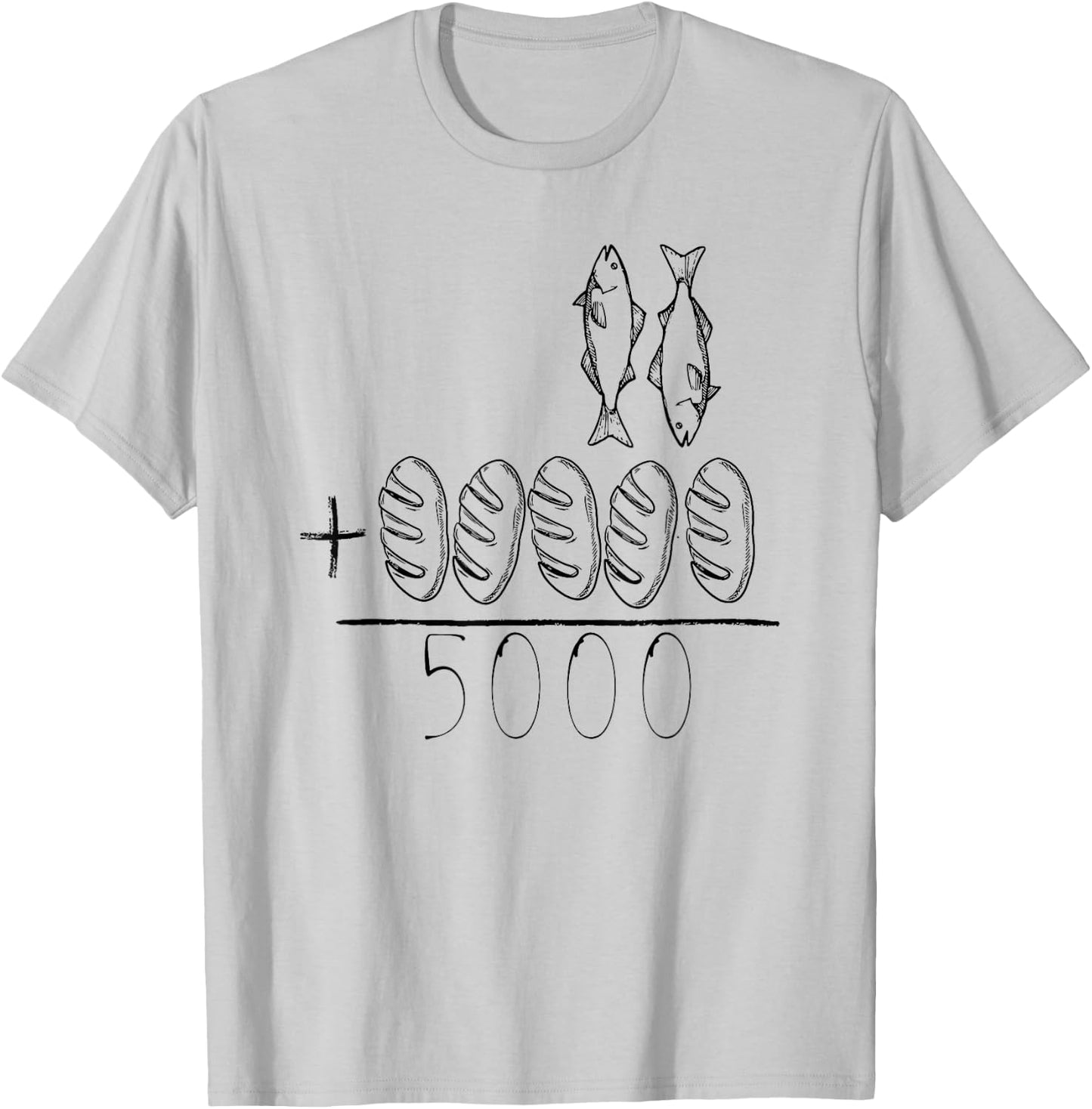Jesus Feeds the 5000 T-Shirt - T-Shirt | Ash