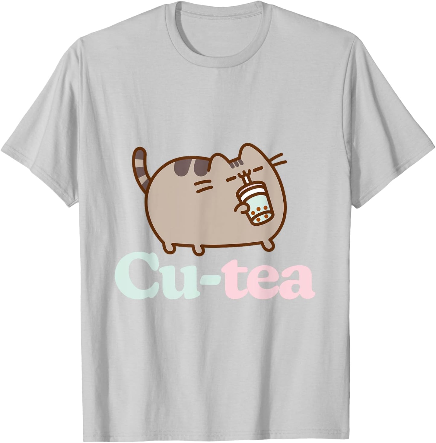 Pusheen Cu-Tea Boba T-Shirt - T-Shirt | Ash