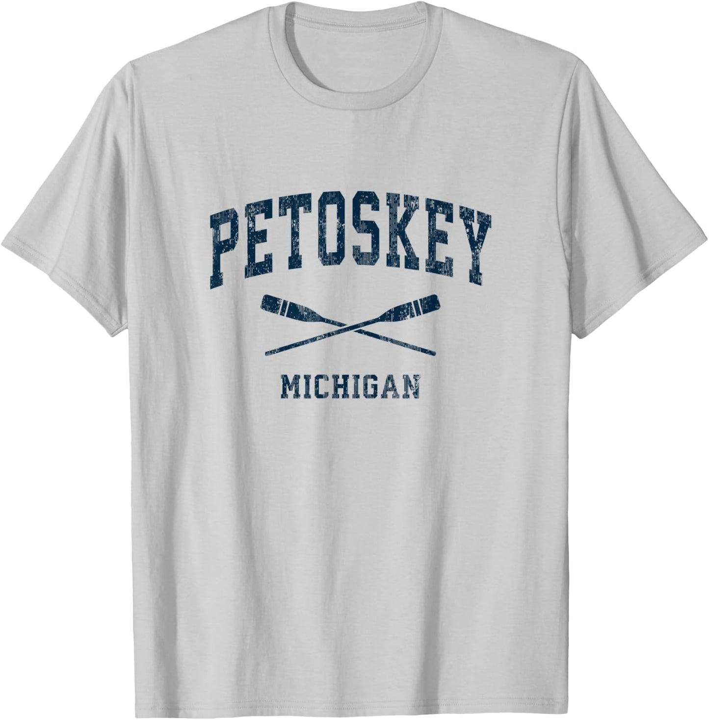 Petoskey Michigan Vintage Nautical Paddles Sports Oars T-Shirt - T-Shirt | Ash