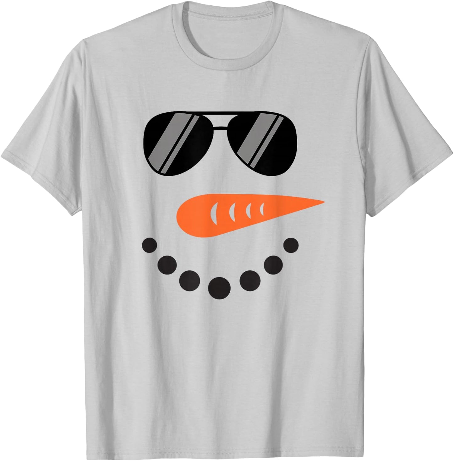 Cool Snowman Face with Sunglasses Children's Snowman , White T-Shirt - T-Shirt | Ash