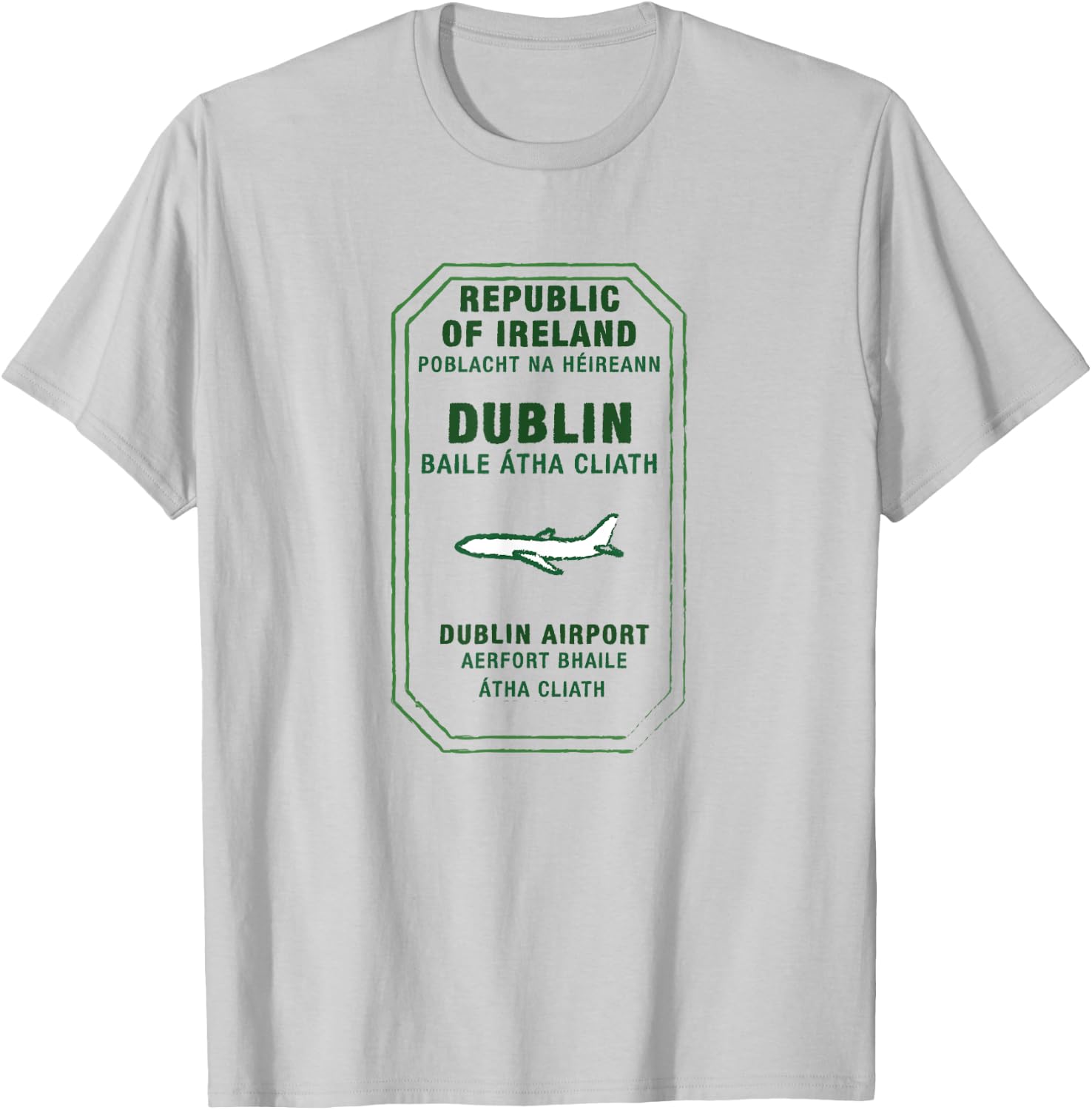 Dublin Ireland Passport Stamp Vacation Travel Souvenir T-Shirt - T-Shirt | Ash